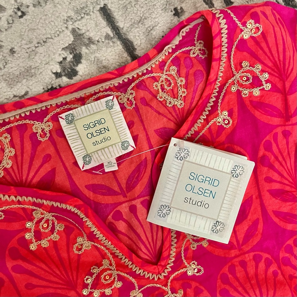 Nwt Never Worn Sigrid Olsen Studio Embroidered Bl… - image 6